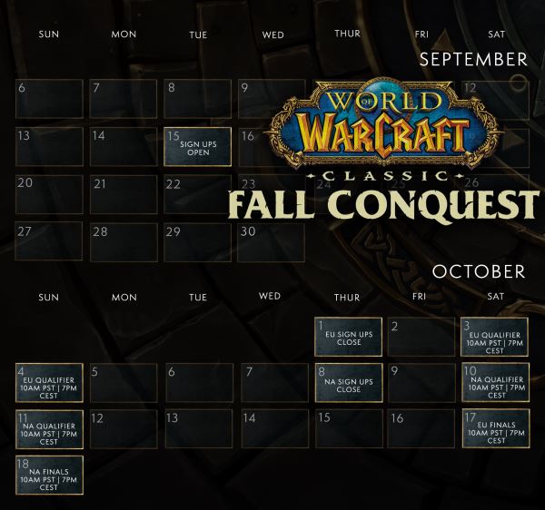 Руководство зрителя: турнир WoW Classic Fall Conquest